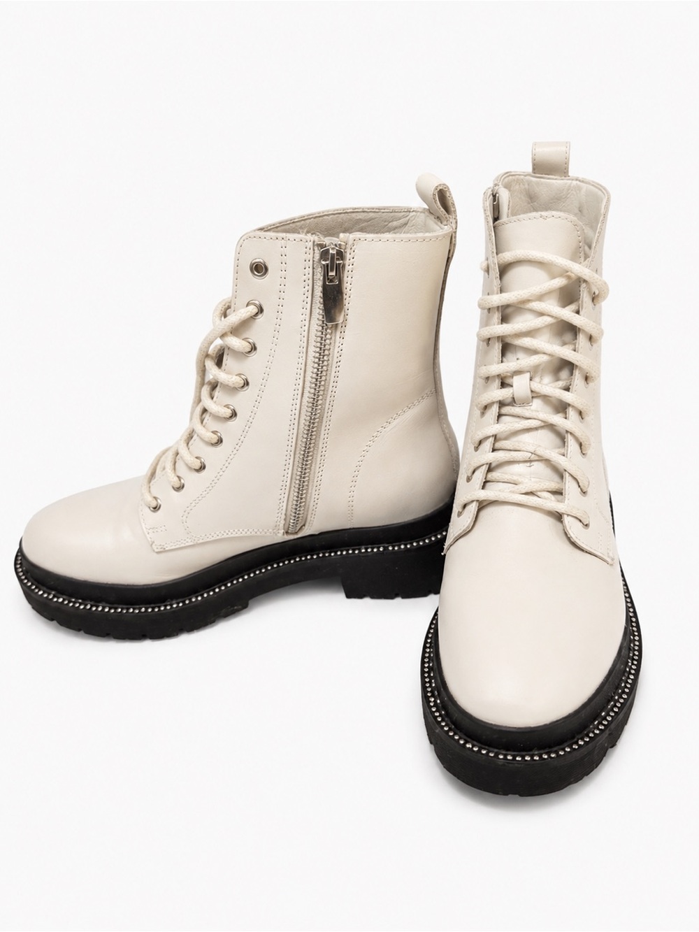 Steve Madden Ivory Combat Boots | Women’s Size 8 | Preloved